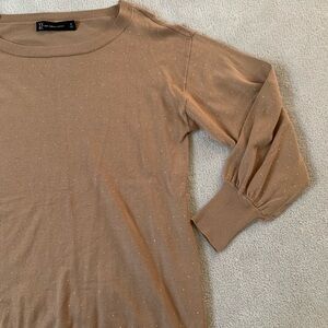 New York & Co sweater with gold/tan long sleeve crew neck , M